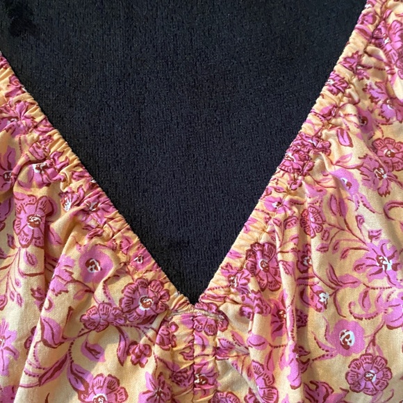 Old baby bloom sleeves Floral Pink Peplum Top - Picture 3 of 8